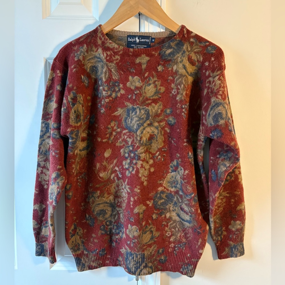 Vintage Ralph Lauren Floral Wool Sweater - Picture 4 of 9